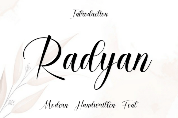 Radyan: A Script Font with Modern Elegance